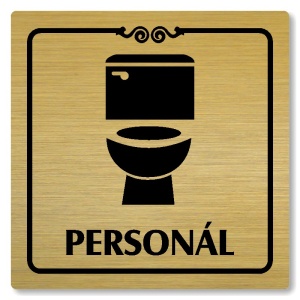 WC personál, 100x100mm, zlatá, Texas